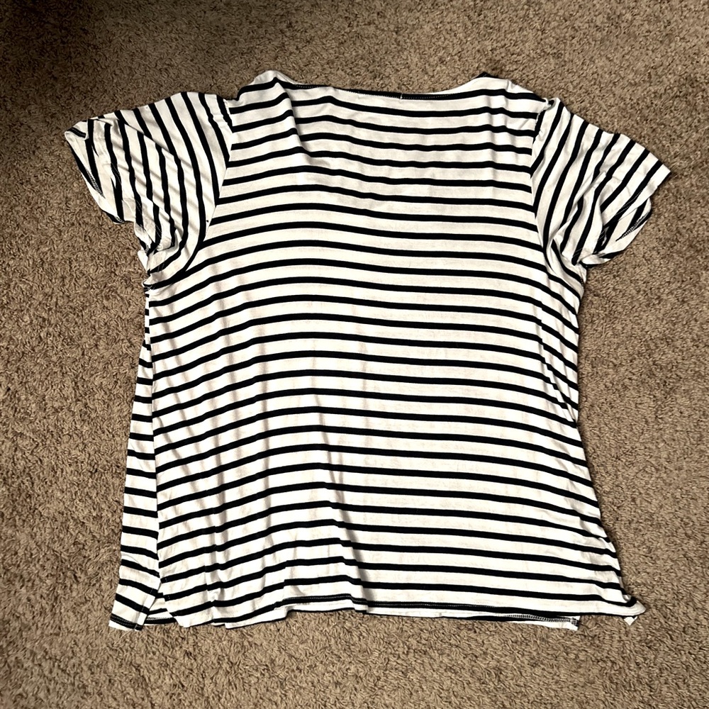 Green Envelope striped short sleeve shirt